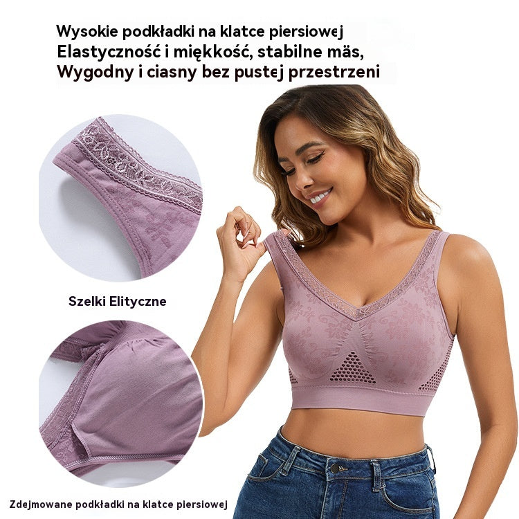 😍❤️40-120 kg【Opakowanie 3 sztuk】✨ Damski koronkowy biustonosz na fiszbinach z wysokim wsparciem ✅️ Płatność przy odbiorze