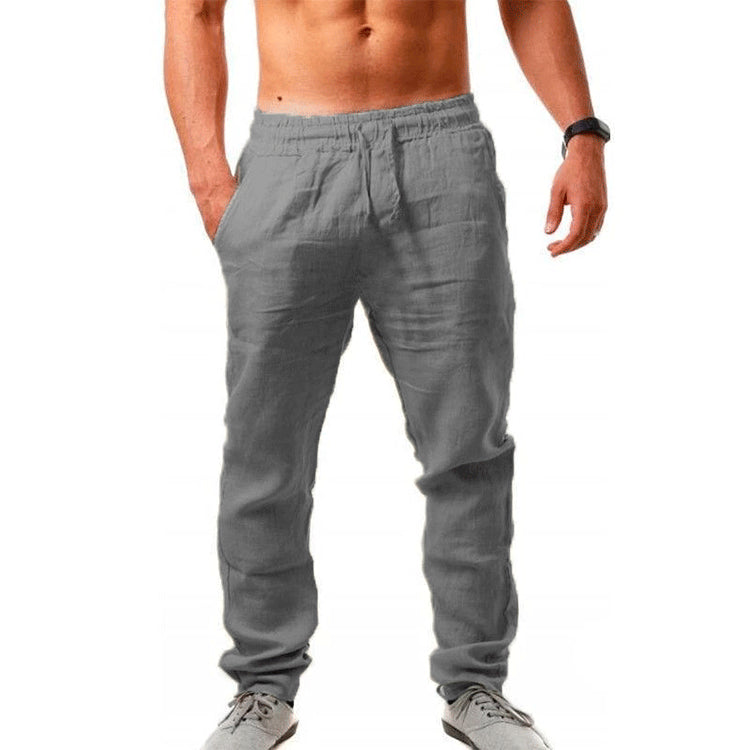 👖 50% отстъпка💥【40-120kg】Летни мъжки ежедневни спортни панталони, големи размери, свободна кройка, дишаща памучно-ленена материя ✅️Плащане при доставка