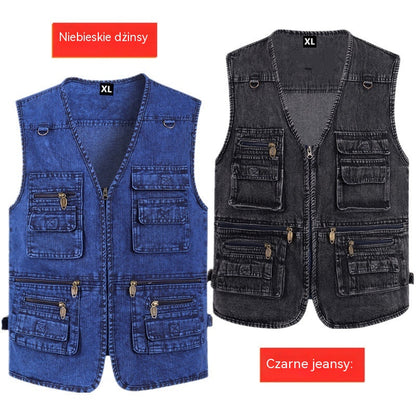 🔥 【Nowa kolekcja -50%】Męska kamizelka jeansowa z wieloma kieszeniami 【XL–7XL】 – Wytrzymała, oddychająca i wygodna ✅Płatność przy odbiorze ✅2 artykuły z 70% rabatem