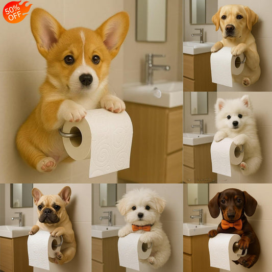 🐕【Kupite 1, dobijte 1 gratis 🔥】Držač toaletnog papira s uzorkom slatkog šteneta ✅️Plaćanje pouzećem