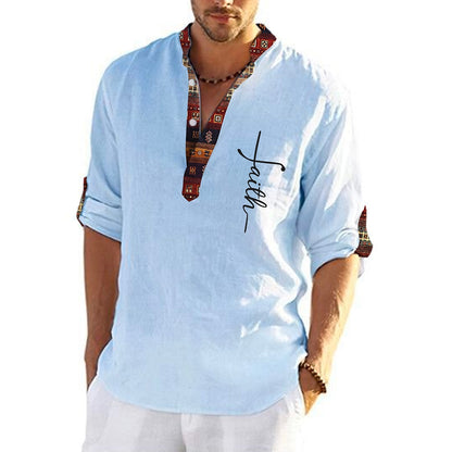 💥👔【47% de descuento🔥】Camiseta de algodón con cuello en V para hombre, tallas grandes ✅Pago contra entrega