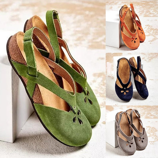✨✨【Oferta limitowana】【35–44】Damskie sandały codzienne z prawdziwej skóry ✅ Okrągłe noski ✅ Płatność przy odbiorze