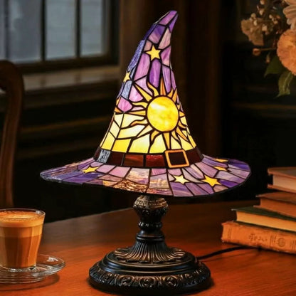 🔮💡Lampa stołowa w kształcie kapelusza czarownicy, ozdoba świetlna LED ✅Płatność przy odbiorze