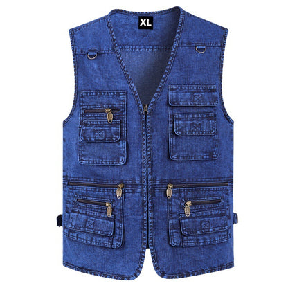 🔥 【Нова колекция -50% 】Мъжки дънков елек с много джобове 【XL–7XL】 – Издръжлив, дишащ и удобен ✅Плащане при доставка ✅2 артикула със 70% отстъпка