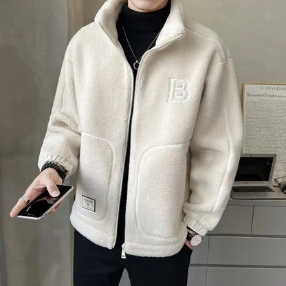⛄【L-6XL】Zimska flis jakna, bombažni plašč, odebeljen bombažni plašč iz jagnječje volne, topel plašč