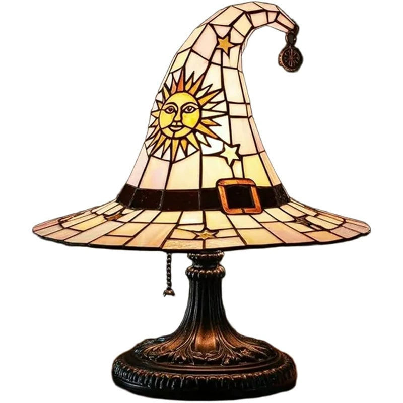 🔮💡Lampa stołowa w kształcie kapelusza czarownicy, ozdoba świetlna LED ✅Płatność przy odbiorze