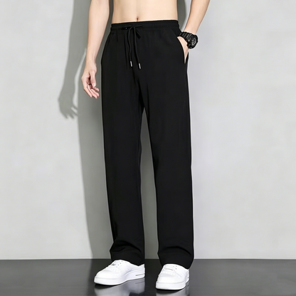 👖50% отстъпка✨【50-120kg】Мъжки летни ежедневни панталони от ледена коприна, прави, свободни и широки спортни панталони ✅️Плащане при доставка ✅️2 артикула със 70% отстъпка