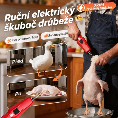 🐓🦆Přenosný elektrický škubák peří pro kuřata, kachny, husy a drůbež (USB nabíjení)