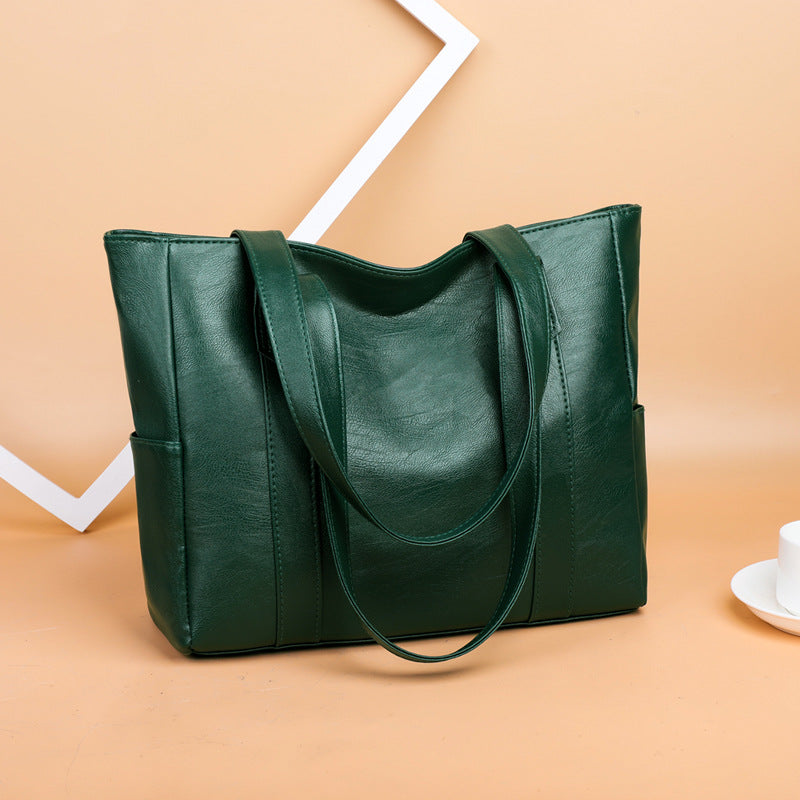✨👜【50% отстъпка🔥】【Голям капацитет】Дамска чанта за рамо от мека кожа ✅️Плащане при доставка