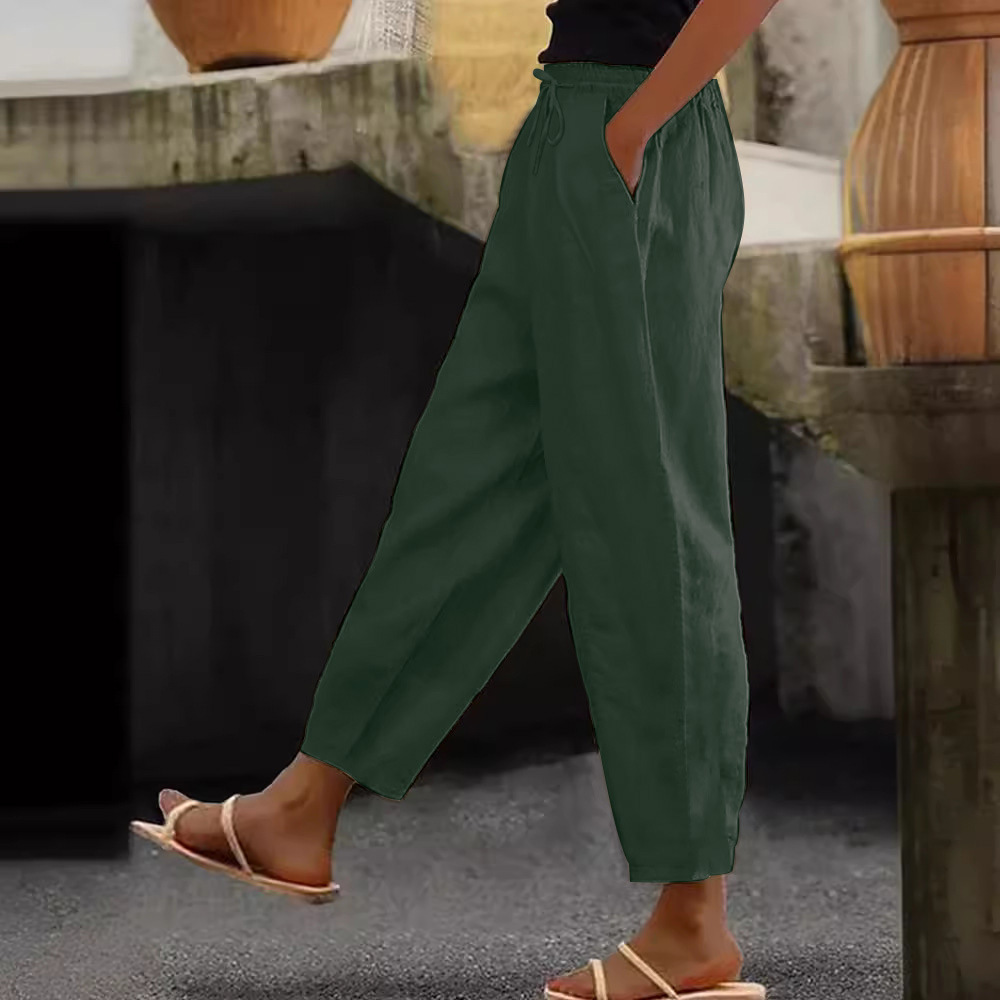 😍💕50% zľava💕【40-120kg】Dámske ležérne nohavice z bavlny a ľanu ✅Platba pri doručení