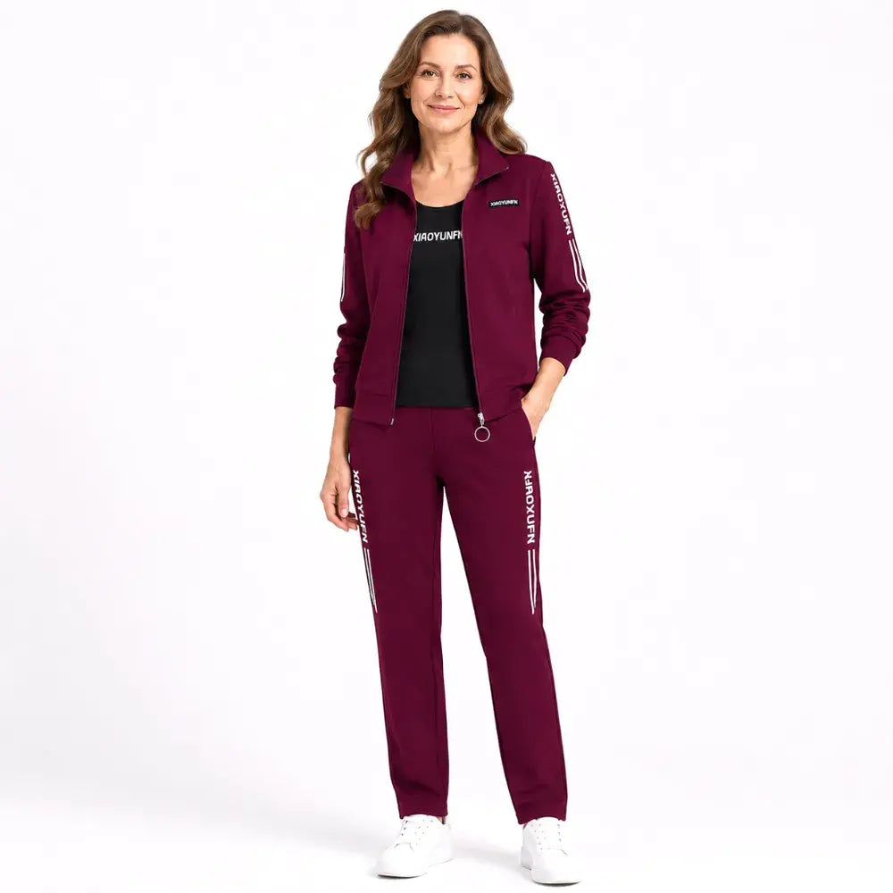 🌸 Elegance a naprosté pohodlí! Elegantní dámská třídílná tepláková souprava (bunda se zipem + tričko + kalhoty / Velikosti: M–6XL)! ✨