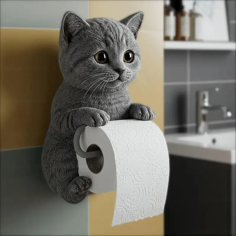 🐱【Най-добрата разпродажба на годината】💥Сладък държач за тоалетна хартия с котка✨📦Безплатна доставка – На склад