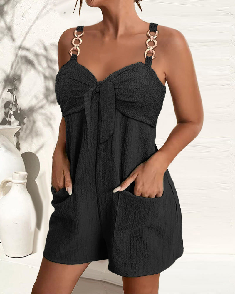 🎀👖【–50% popusta 🔥】【40-100kg】Ženski kombinezon s naramenicama i ukrasnim prstenovima ✅️ Plaćanje pouzećem