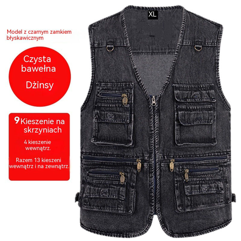 🔥 【Nowa kolekcja -50%】Męska kamizelka jeansowa z wieloma kieszeniami 【XL–7XL】 – Wytrzymała, oddychająca i wygodna ✅Płatność przy odbiorze ✅2 artykuły z 70% rabatem