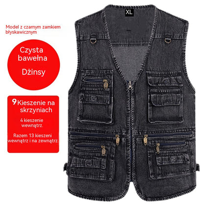 🔥 【Nowa kolekcja -50%】Męska kamizelka jeansowa z wieloma kieszeniami 【XL–7XL】 – Wytrzymała, oddychająca i wygodna ✅Płatność przy odbiorze ✅2 artykuły z 70% rabatem