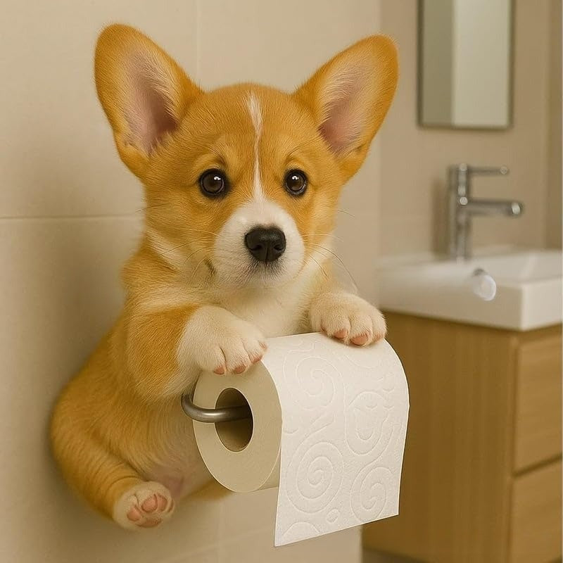 🐕【Kup 1, a drugi dostaniesz gratis 🔥】Uchwyt na papier toaletowy z uroczym wzorem szczeniaka ✅️Płatność przy odbiorze