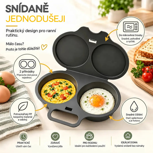 🎁 2 ks za 480 českých korun 💥 Speciální zařízení na vaření vajec v mikrovlnné troubě: design se dvěma komorami, nepřilnavý povrch, snadné čištění. 🏠, koupíte jedno, druhé dostanete zdarma