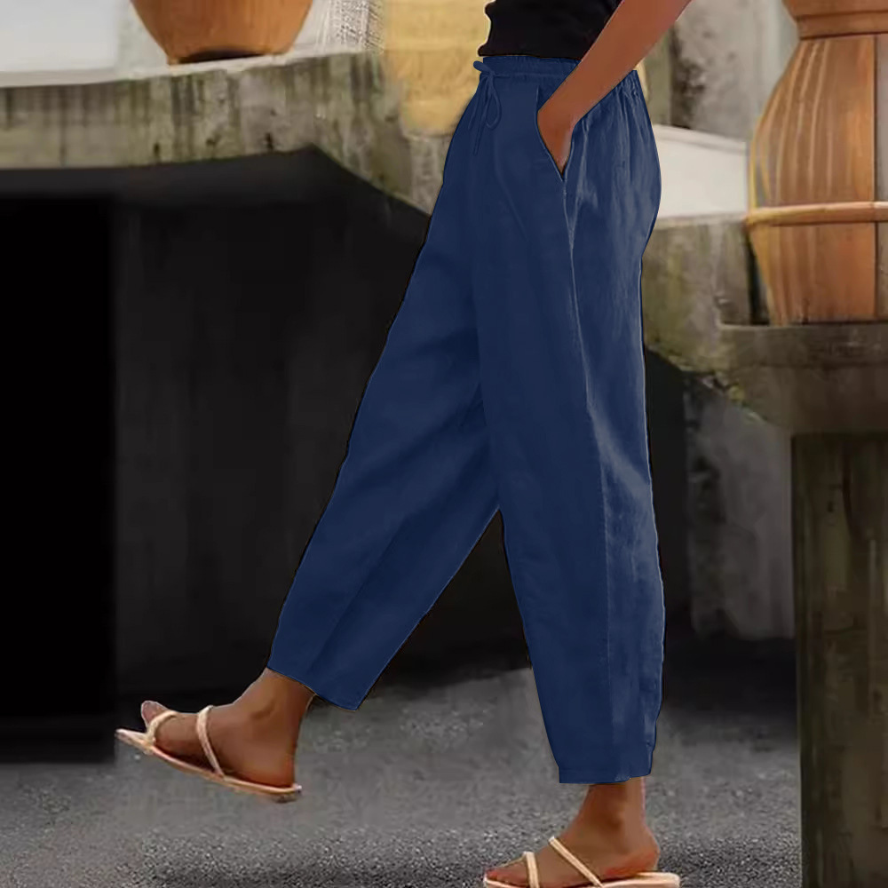 😍💕50% zľava💕【40-120kg】Dámske ležérne nohavice z bavlny a ľanu ✅Platba pri doručení