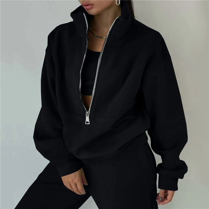 ✨Dobírka ✅【S-5XL】Dámská dvoudílná sada zesílené mikiny a tepláků, ležérní sportovní oblečení