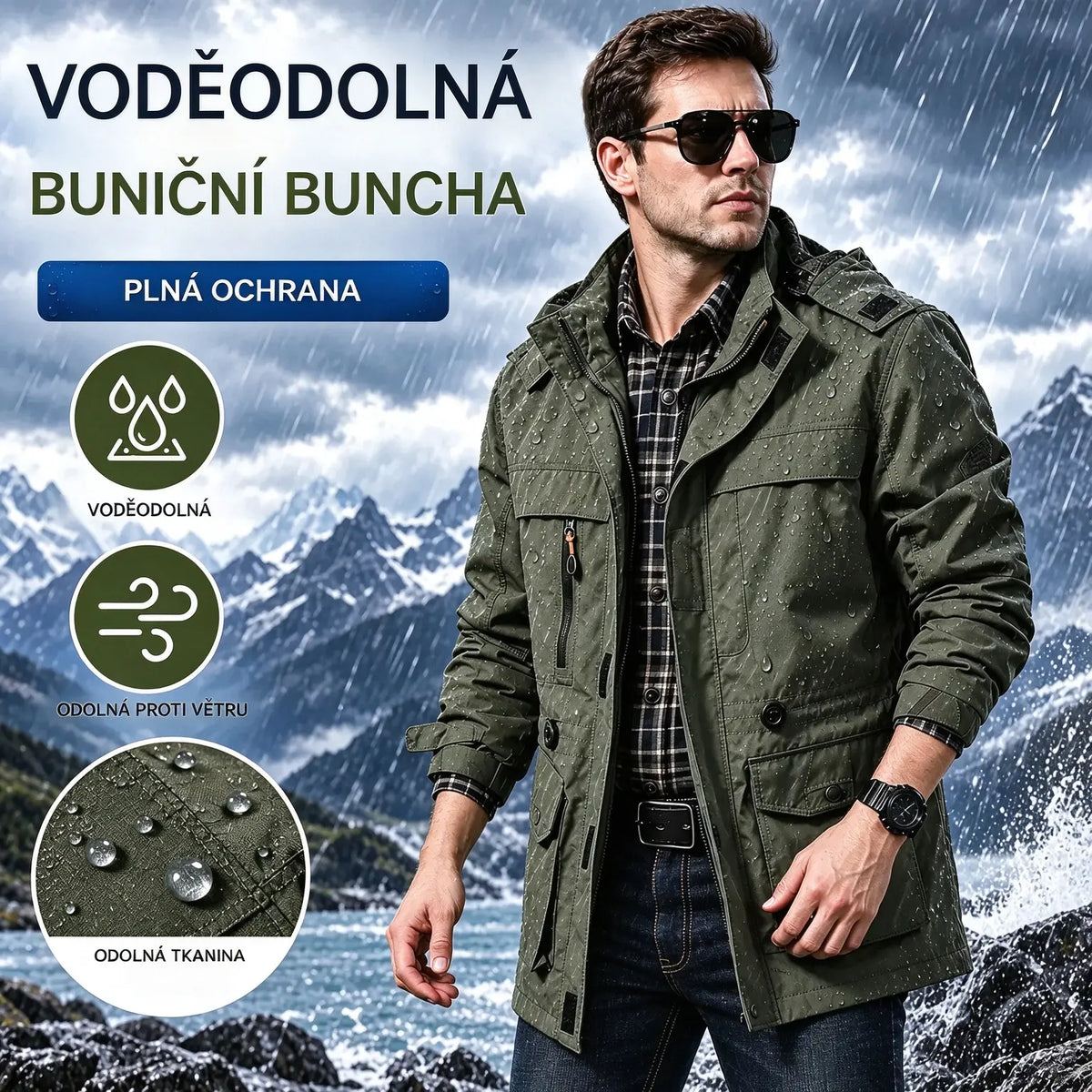 🔥Sleva 50 % 【M–5XL】Nová kvalitní pánská bunda (podzim/zima) – nepromokavá, větruodolná s více kapsami.