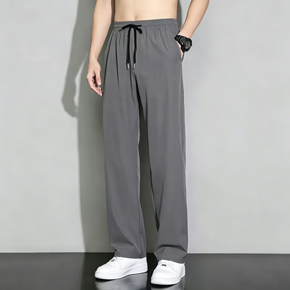 👖50% отстъпка✨【50-120kg】Мъжки летни ежедневни панталони от ледена коприна, прави, свободни и широки спортни панталони ✅️Плащане при доставка ✅️2 артикула със 70% отстъпка