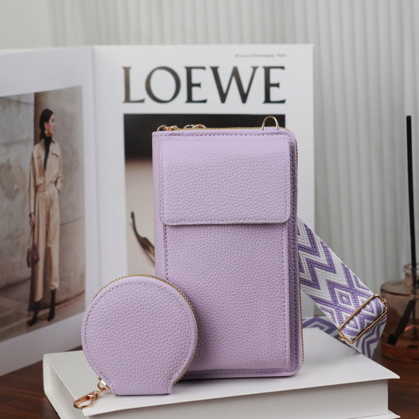 👜 50% sleva🔥 Dámská crossbody taška na mobilní telefon s širokým popruhem ✅Dobírka