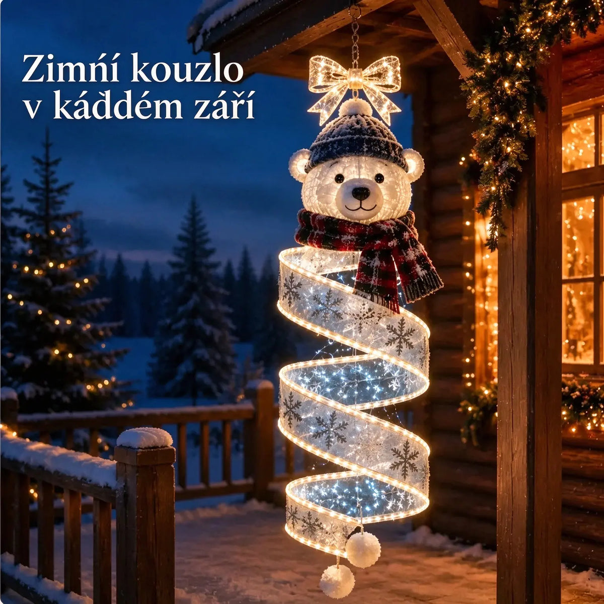 🎄 Sada spirálových závěsných LED svítilen s kouzlem Vánoc ✨