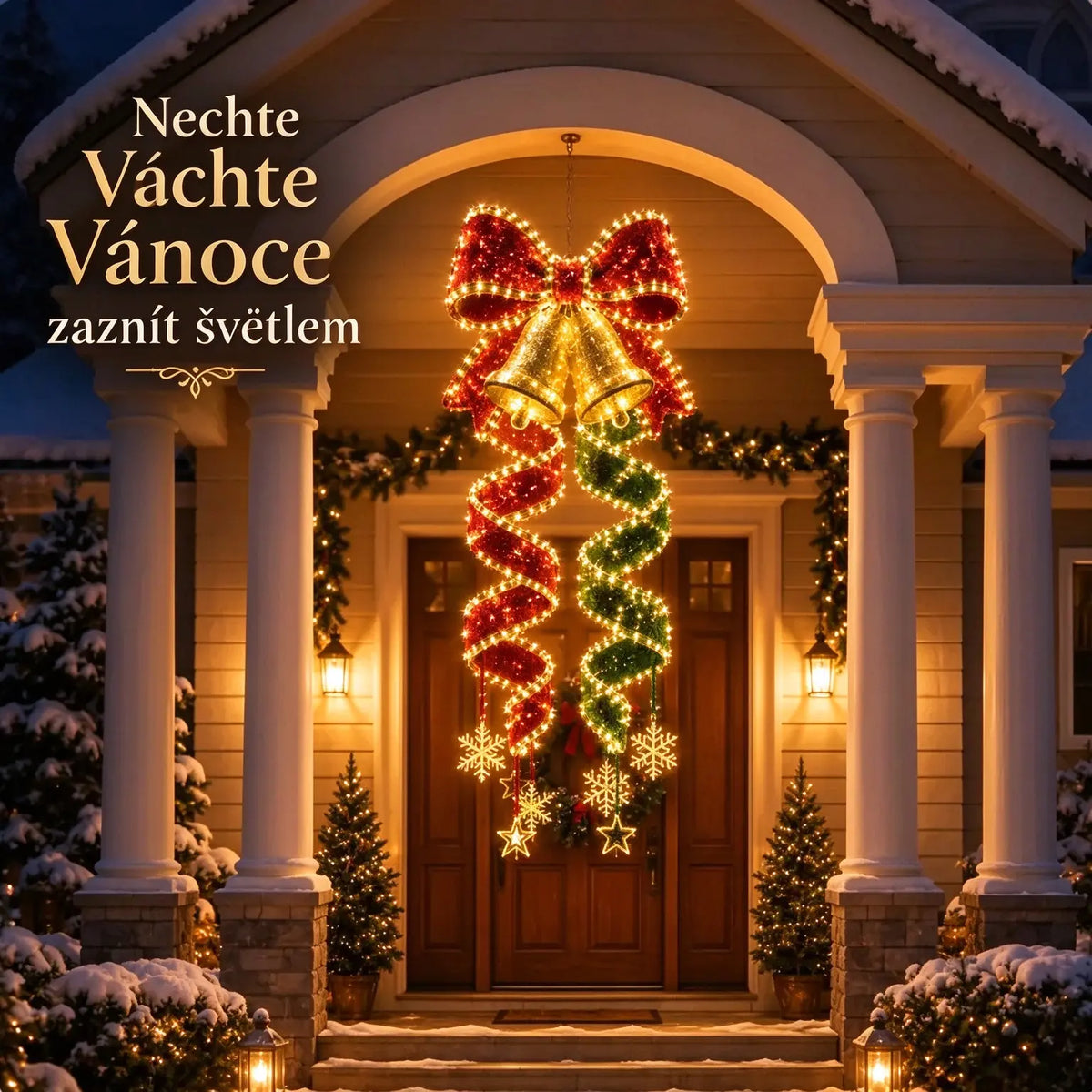 🎄 Sada spirálových závěsných LED svítilen s kouzlem Vánoc ✨