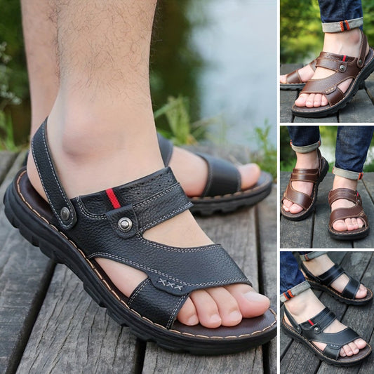👞 50% отстъпка🔥 Мъжки летни сандали от естествена кожа с двойна употреба ✅️Плащане при доставка