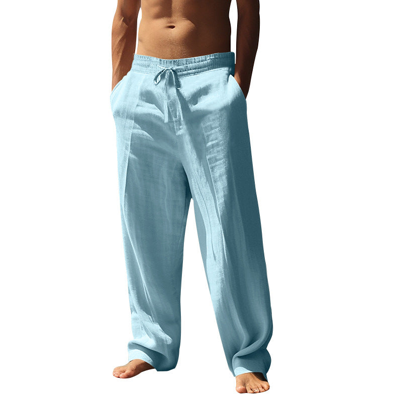 🌿👖 2 artykuły z 70% rabatem✅️【40-100 kg】Męskie letnie lniane spodnie dresowe z prostymi nogawkami, duży rozmiar, luźne i oddychające ✅️Płatność przy odbiorze