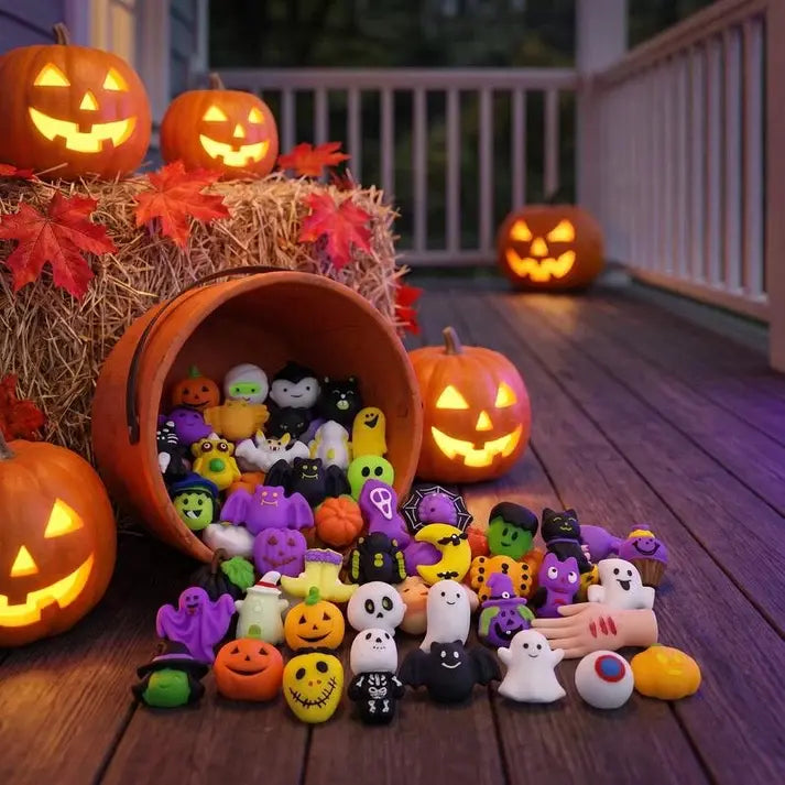 50 ks za 600 CZK 🎃 Halloweenský stresový míček ve tvaru empanady, roztomilá empanada s dýňovým duchem