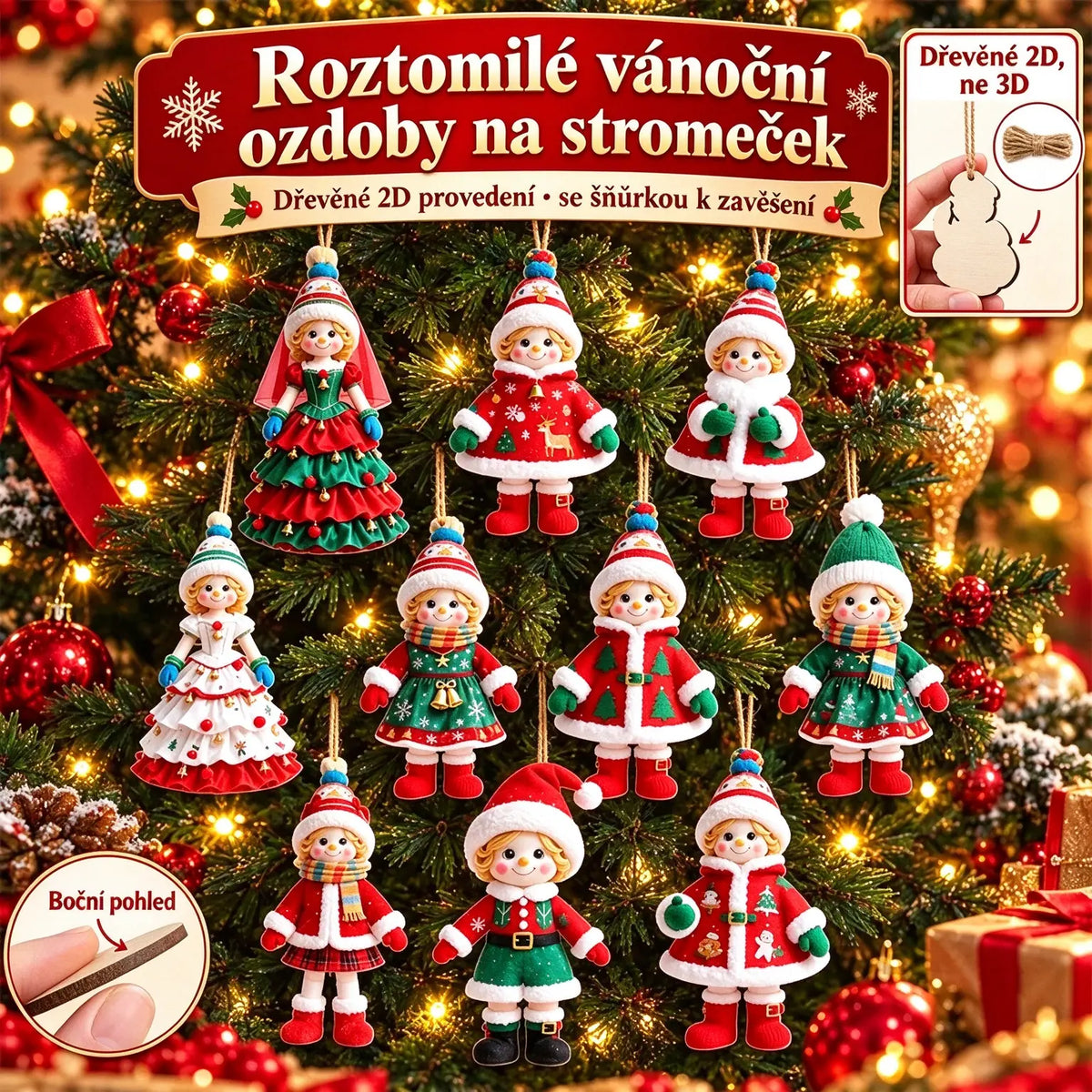 🎄【20 kusů】🎅Roztomilé vánoční ozdoby✨
