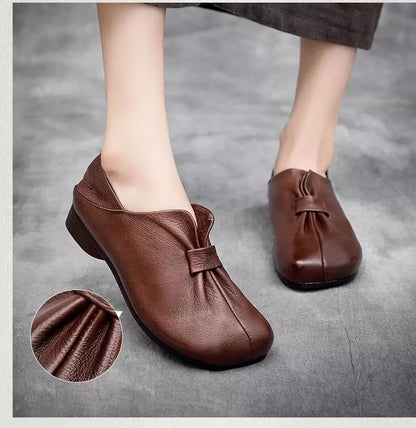 👡50% отстъпка🔥【35-42】Обувки с мека подметка и панделка, висококачествена телешка кожа, семпли и изящни ✅️Плащане при доставка