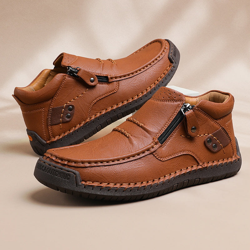 👞【38-48】Pánské řidičské boty, vyrobené z vysoce kvalitní kůže, ručně vyrobené, protiskluzové - široká špička, podpora klenby ✅️Dobírka