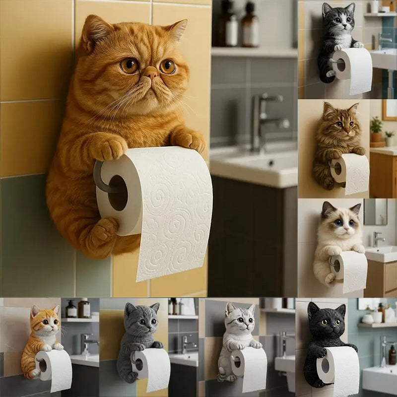🐱【Najbolja rasprodaja godine】💥Slatki držač za toaletni papir s mačjim motivom✨📦Besplatna dostava – Na zalihi
