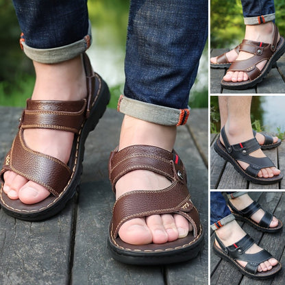 👞 50% отстъпка🔥 Мъжки летни сандали от естествена кожа с двойна употреба ✅️Плащане при доставка