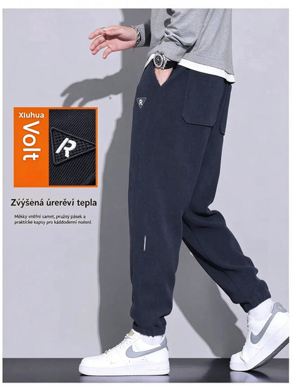 🔥【M-5XL】🖤Nové pánské zimní kalhoty – s polárním podšívkou, zesílený kord; teplé, ležérní pánské kalhoty.