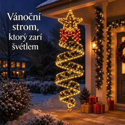 🎄 Sada spirálových závěsných LED svítilen s kouzlem Vánoc ✨