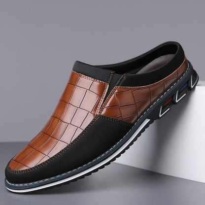 👞Плащане при доставка✅️【38-50】Пълен размер Най-продавани мъжки кожени чехли до средата на прасеца, удобни и дишащи