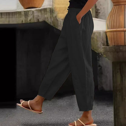 😍💕50% zľava💕【40-120kg】Dámske ležérne nohavice z bavlny a ľanu ✅Platba pri doručení ✅2 položky so zľavou 70 %