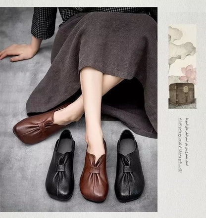 👡50% отстъпка🔥【35-42】Обувки с мека подметка и панделка, висококачествена телешка кожа, семпли и изящни ✅️Плащане при доставка
