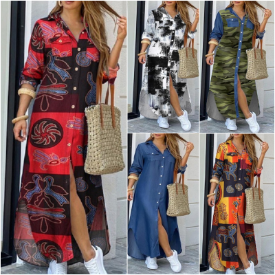 💃💖 50% отстъпка🔥【40-120 кг】Нова рокля-риза с дълъг ръкав, големи размери, модерен стил ✅️Плащане при доставка