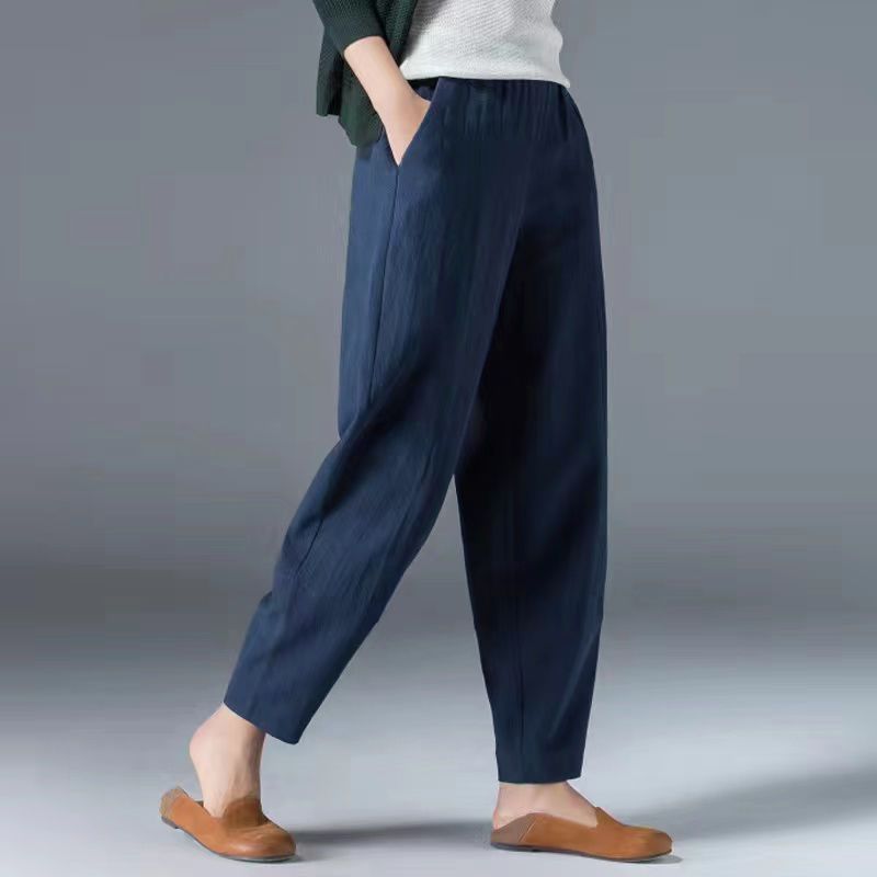 🌿50% zniżki🔥【40-120 kg】Damskie spodnie z szerokimi nogawkami z bawełny i lnu w dużych rozmiarach ✅️Płatność przy odbiorze