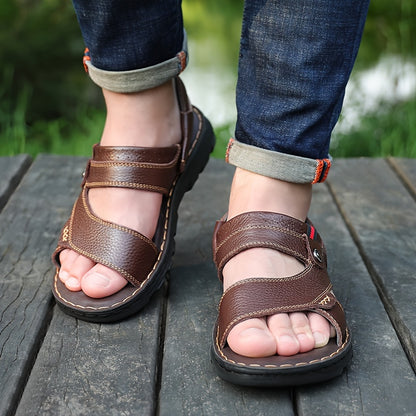 👞 50% отстъпка🔥 Мъжки летни сандали от естествена кожа с двойна употреба ✅️Плащане при доставка