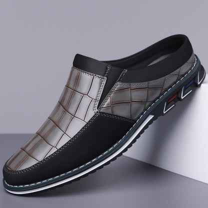 👞Плащане при доставка✅️【38-50】Пълен размер Най-продавани мъжки кожени чехли до средата на прасеца, удобни и дишащи