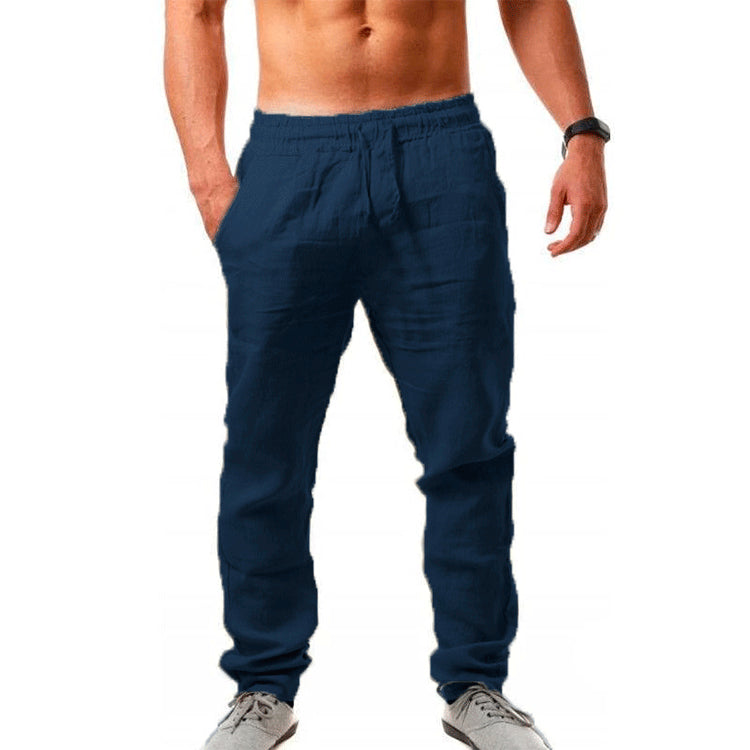 👖 50% отстъпка💥【40-120kg】Летни мъжки ежедневни спортни панталони, големи размери, свободна кройка, дишаща памучно-ленена материя ✅️Плащане при доставка