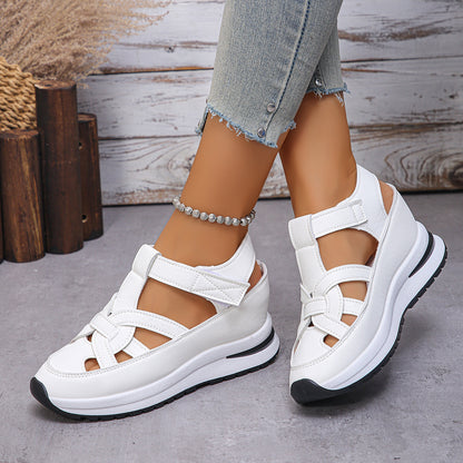 👡✨50% отстъпка🔥【35-44】Нови дамски ежедневни сандали на платформа с голям размер, сандали на танкетка с голям размер и велкро ✅️Плащане при доставка ✅️2 артикула със 70% отстъпка
