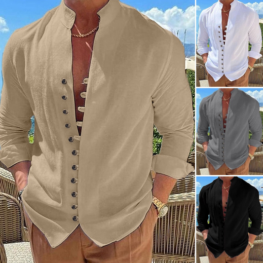 👔 50% popusta🔥【40-100 kg】Muška pamučna i lanena košulja, velike veličine ✅️Plaćanje pouzećem