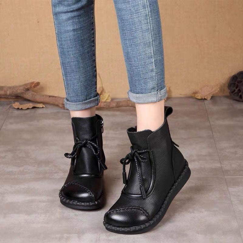 ✨👢Speciální nabídka【35-40】👢 2025 Dámské kotníkové boty Retro z měkké kůže