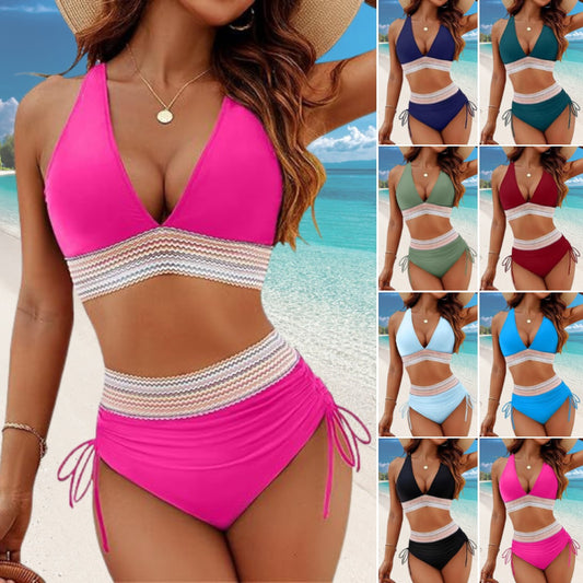 👙 50% отстъпка🎁【40-120kg】🌴Модерен бански с бързосъхнеща яка и отделна талия ✅️Плащане при доставка ✅️2 артикула със 70% отстъпка